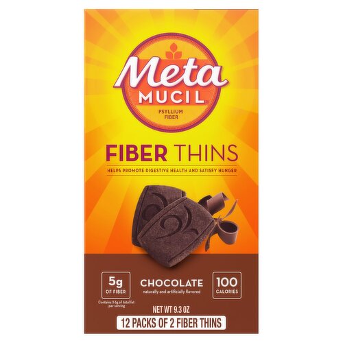 Meta MUCIL Chocolate Fiber Thins, 0.77 oz