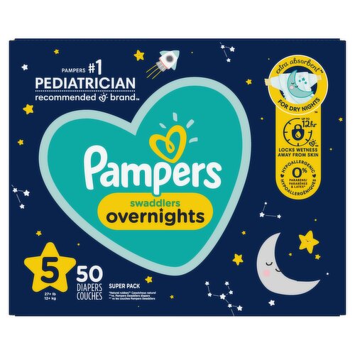 Pampers Swaddlers Overnight Diapers Size 5 50 Count