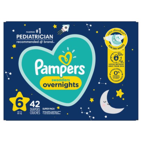 Pampers Swaddlers Overnight Diapers Size 6 42 Count