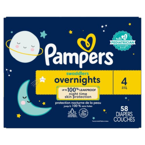 Pampers Swaddlers Overnight Diapers Size 4 58 Count