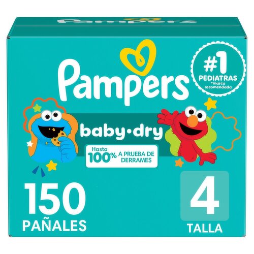 Pampers Baby-Dry Ultra Cushiony Diapers, Size 4, 15-34 lbs, 150 count