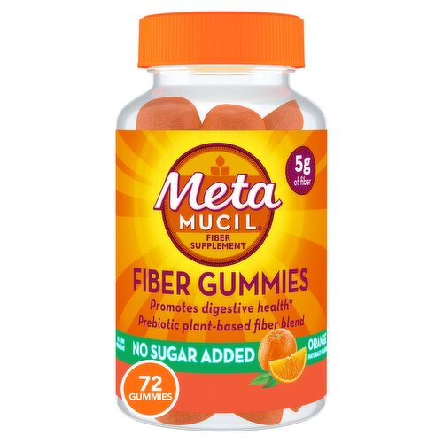 MetaMUCIL Orange Gummies Fiber Supplement, 72 count