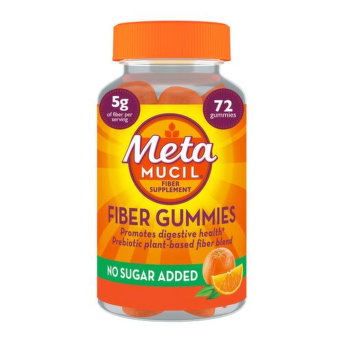 Metamucil Fiber Gummies Supplement, Orange Flavor, 72 Count
