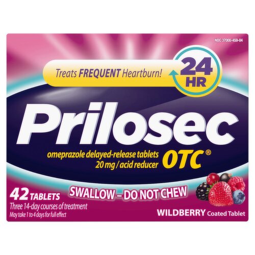 Prilosec OTC Wildberry Acid Reducer Coated Tablets, 20 mg, 42 count