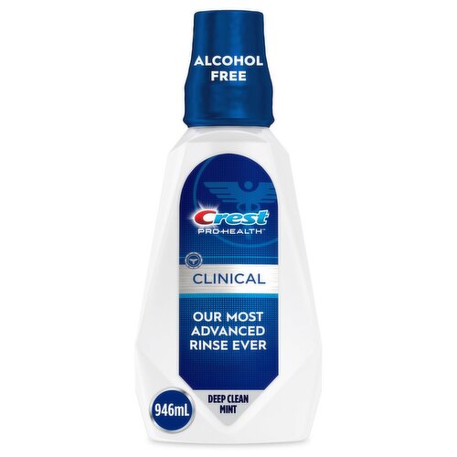 Crest Pro-Health Clinical Mouthwash Alcohol Free Antigingivitis & Antiplaque Deep Clean Mint,32 floz