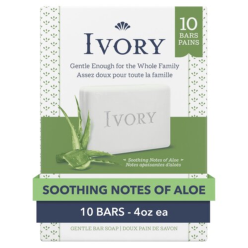 Ivory Gentle Bar Soap, 4 oz, 10 count