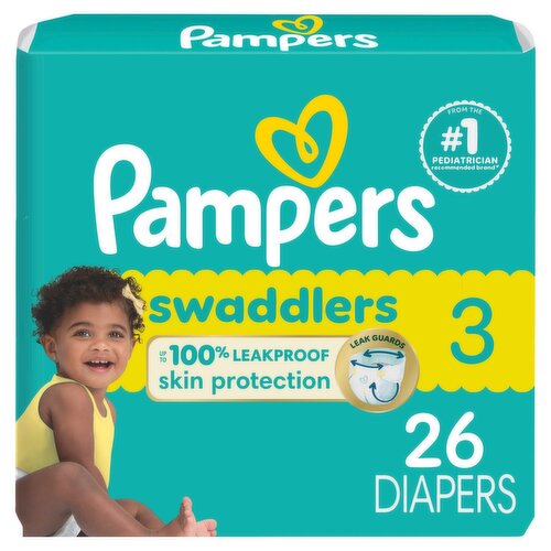 Pampers Swaddlers Active Baby Diapers Jumbo Pack, Size 3, 16-28 lb, 26 count