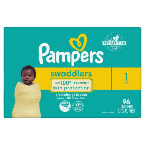 Pampers Swaddlers Diapers, Size 1, 96 Count