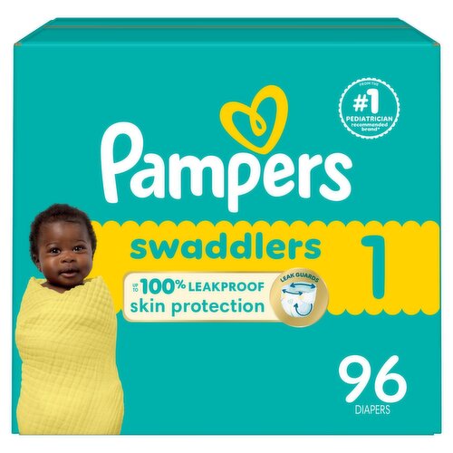 Pampers Swaddlers Diapers, Size 1, 8-14 lb, 96 count