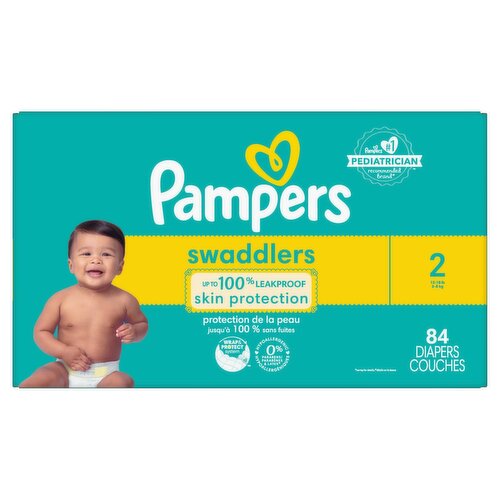 Pampers Swaddlers Diapers, Size 2, 84 Count