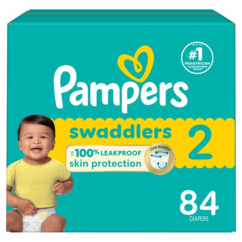 Pampers Swaddlers Diapers Super Pack, Size 2, 12-18 lb, 84 count