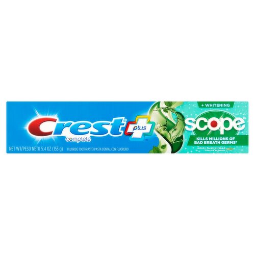 Crest Complete Plus Whitening Scope Minty Fresh Striped Fluoride Toothpaste, 5.4 oz