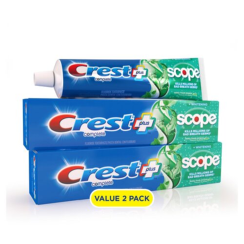 Crest Complete Plus Whitening Scope Minty Fresh Striped Fluoride Toothpaste, 5.4 oz