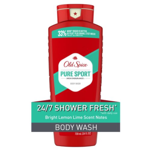 Old Spice Body Wash for Men, Pure Sport, High Endurance, 24/7 Shower Fresh, 24 fl oz