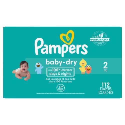 Pampers Baby-Dry Diapers Super Pack, Size 2, 112 count