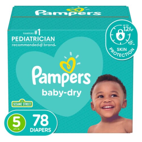 Pampers Baby-Dry Diapers Super Pack, Size 5, 78 count