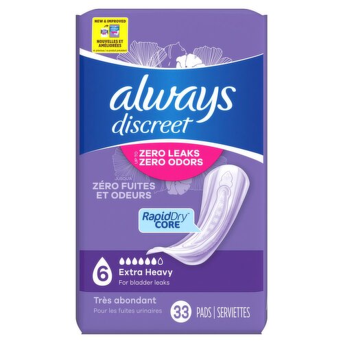 Always Discreet Incontinence Pads, Ultimate Absorbency, Regular, 33 CT
