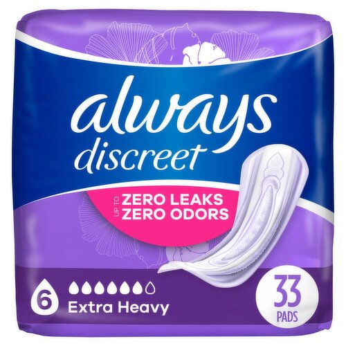 Always Discreet Extra Heavy Pads, 33 count