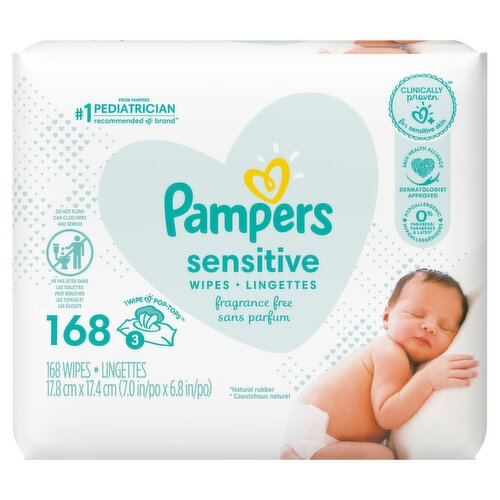 Pampers Sensitive Baby Wipes 2x, 168 Wipes
