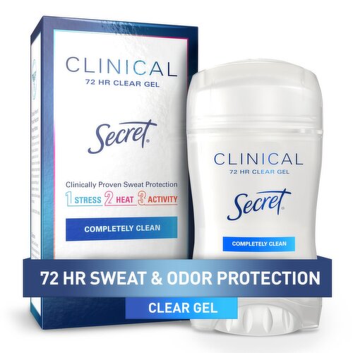 Secret Clinical Strength Clear Gel Antiperspirant and Deodorant for Women, Pro-Hyaluronic Acid, Com