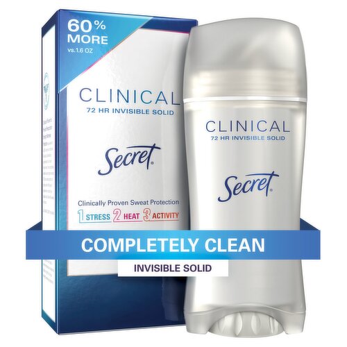 Secret Clinical Strength Invisible Solid Completely Clean Antiperspirant and Deodorant, 2.6 oz