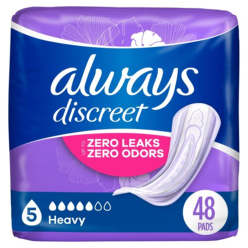 Always Discreet Heavy Pads, 48 count