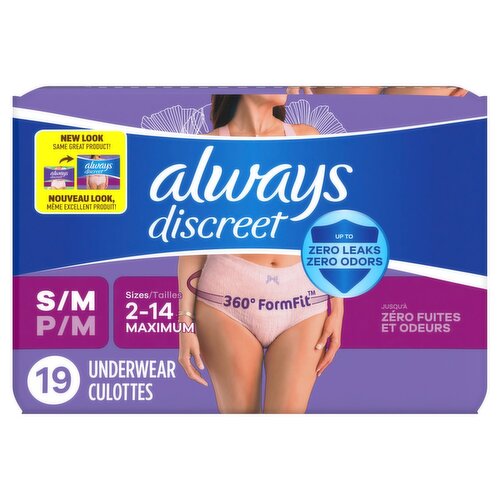 Always Discreet Maximum Underwear, S/M, 19 count