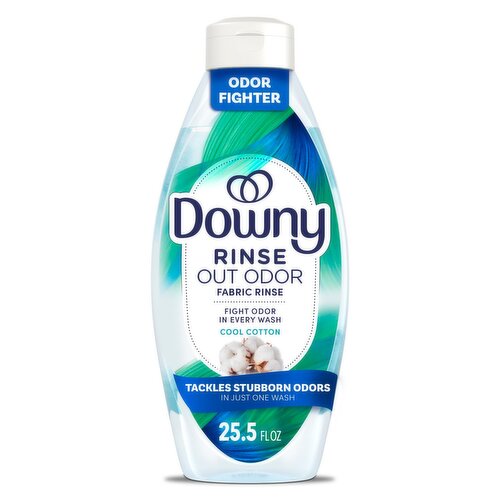 Downy Rinse Laundry Odor Remover, Cool Cotton Scent, 25.5 fl oz, Fabric Softener and Laundry Odor R
