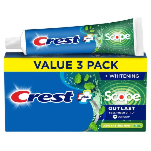Crest Whitening Plus Scope Outlast Toothpaste, Long Lasting Mint, 5.4 oz 