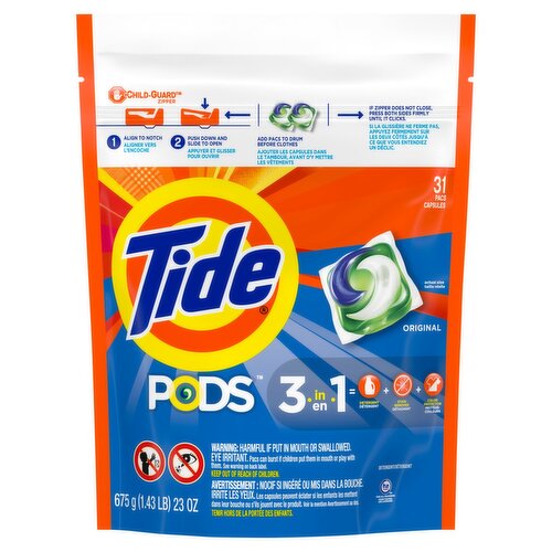 Tide Pods Original 3 in 1 Detergent, 31 count, 23 oz