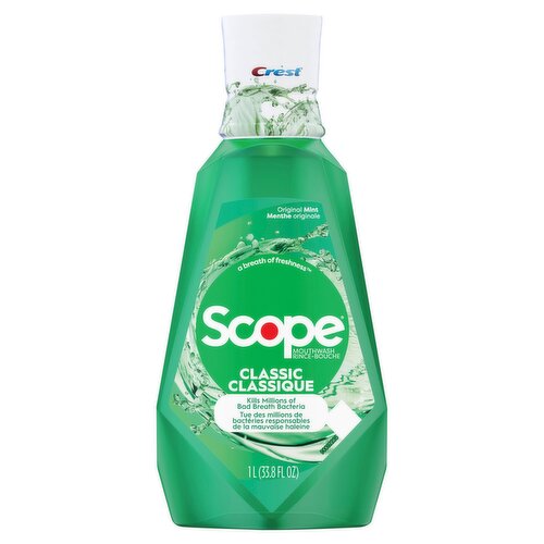Crest Scope Classic Original Mint Mouthwash, 33.8 fl oz