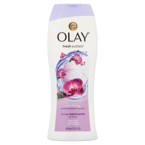 Olay Fresh Outlast Soothing Orchid & Black Currant Body Wash, 22 fl oz