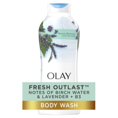 Olay Fresh Outlast Body Wash, Notes Of Birch Water & Lavender, 22 fl oz