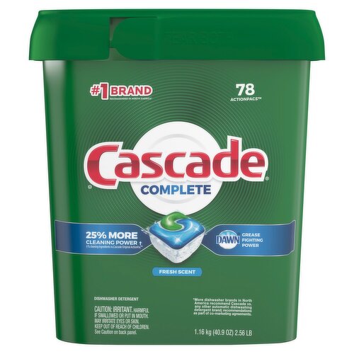 Cascade Complete Fresh Scent Dishwasher Detergent, 78 count, 2.56 lb