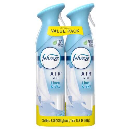 Febreze Air Mist Linen & Sky Air Freshener, 8.8 oz, 2 count