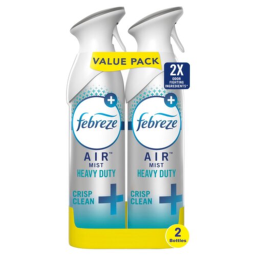 Febreze Air Mist Heavy Duty Crisp Clean Air Refresher Value Pack, 8.8 oz, 2 count