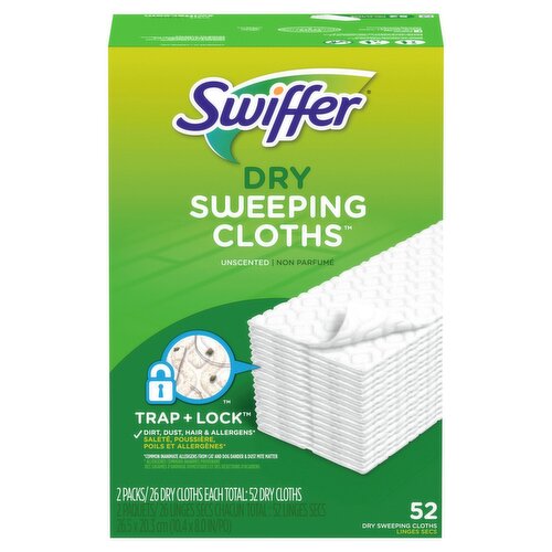 Swiffer Unscented Dry Sweeping Cloths, 52 count