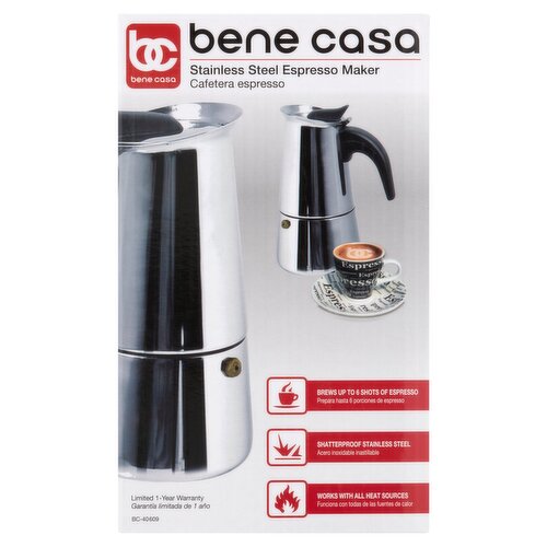Bene Casa Stainless Steel Espresso Maker