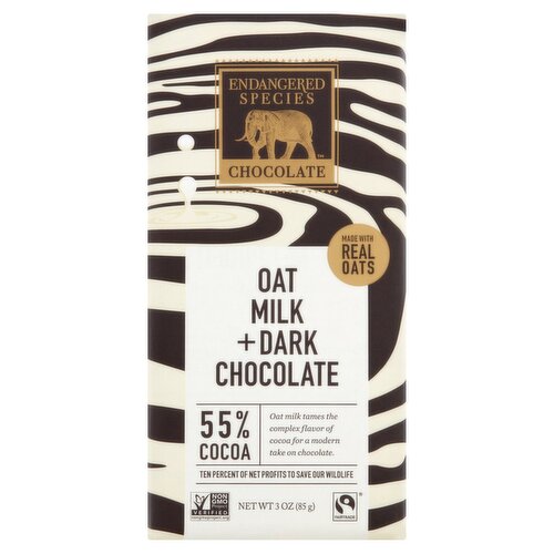 Endangered Species Chocolate Oat Milk + Dark Chocolate, 3 oz