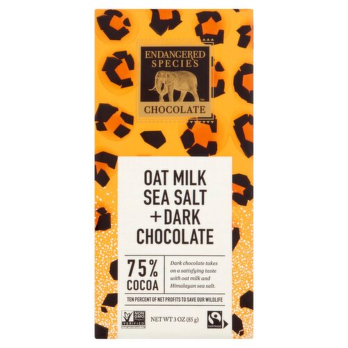 Endangered Species Chocolate Oat Milk Sea Salt + Dark Chocolate, 3 oz