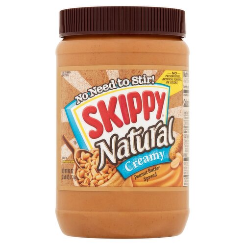 Skippy Natural Creamy Peanut Butter Spread, 40 oz