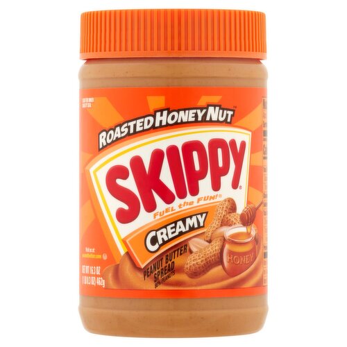 Skippy Roasted Honey Nut Creamy Peanut Butter Spread, 16.3 oz