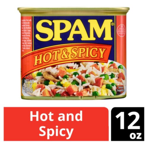 SPAM Hot & Spicy Canned Cooked Meat, 12 oz