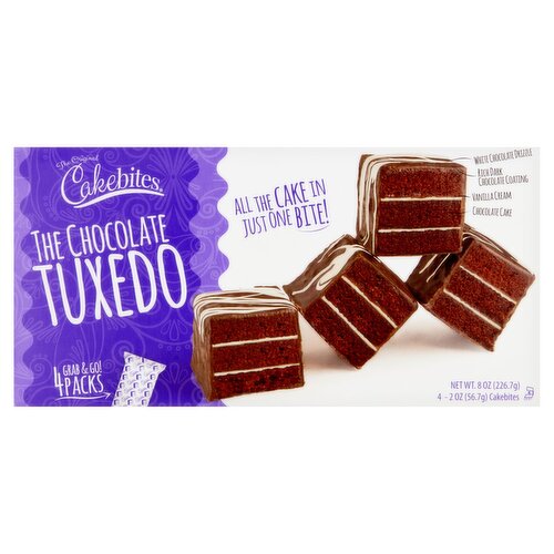 Cakebites The Chocolate Tuxedo Cakebites, 2 oz, 4 count