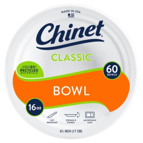 Chinet Classic 16 oz Bowls, 60 count