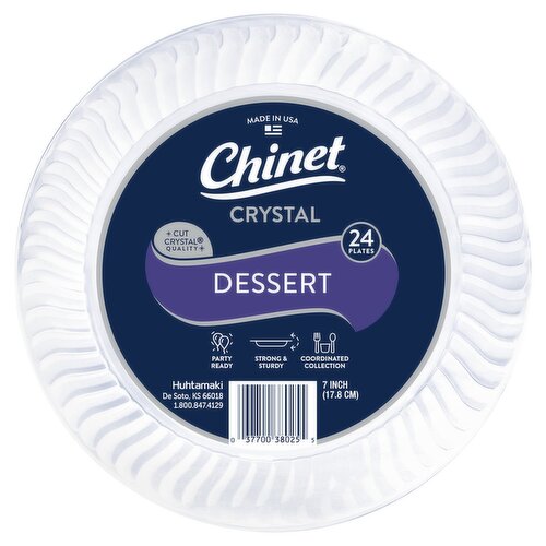 Chinet 7 Inch Crystal Dessert Plates, 24 count