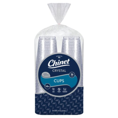 Chinet 14 oz Crystal Cups, 36 count