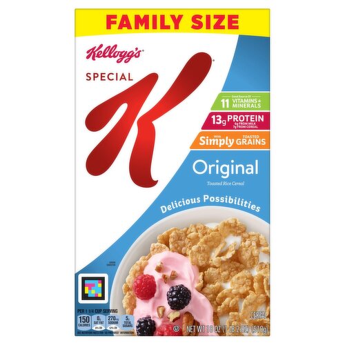 Kellogg's Special K Original Toasted Rice Cereal Family Size, 18 oz