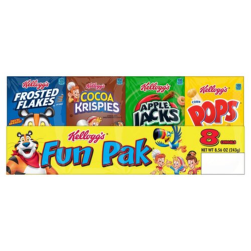 Kellogg's Fun Pak Cereal, 8 count, 8.56 oz