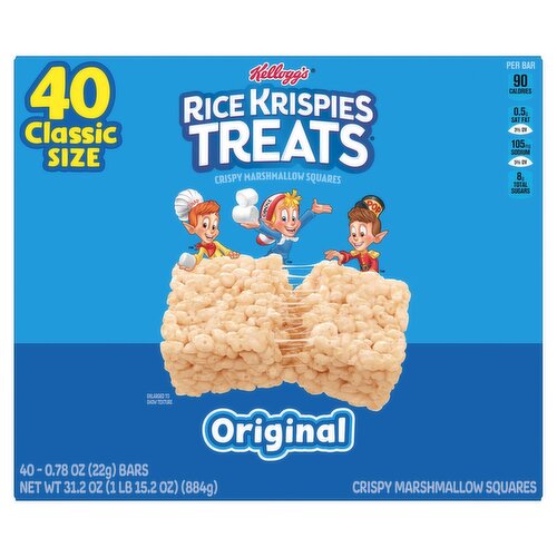 Kellogg's Rice Krispies Treats Original Crispy Marshmallow Squares, 0.78 oz, 40 count